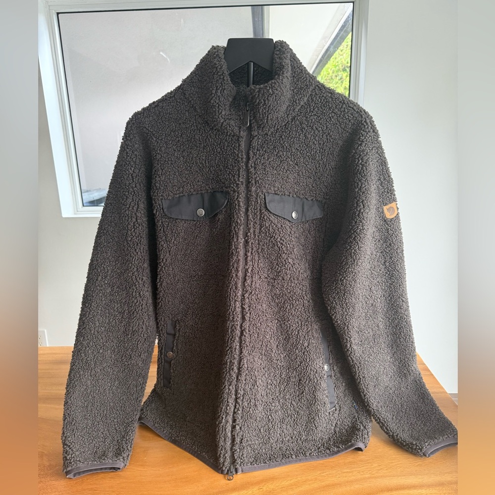 Fjallraven Mens Greenland Pile Fleece Jacket Dark Grey